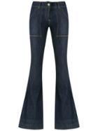 Andrea Bogosian Flared Denim Pants, Women's, Size: G, Blue, Cotton/spandex/elastane