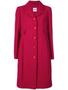 Moschino Vintage Single Breasted Midi Coat - Red