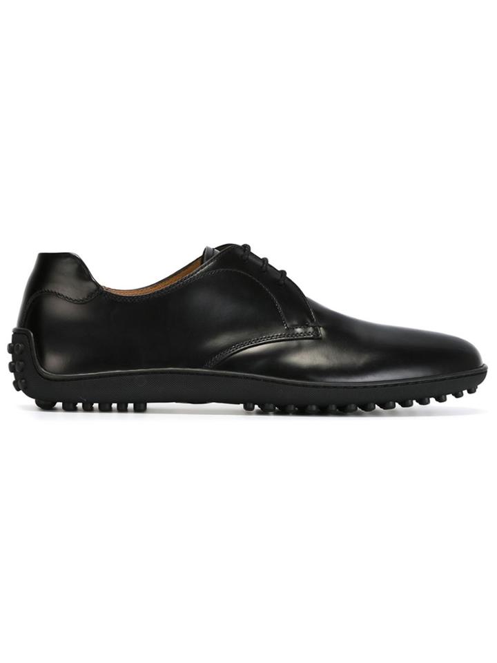 Car Shoe Rubber Sole Derby Shoes - Black