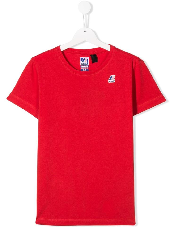 K Way Kids Teen Logo Patch T-shirt - Red