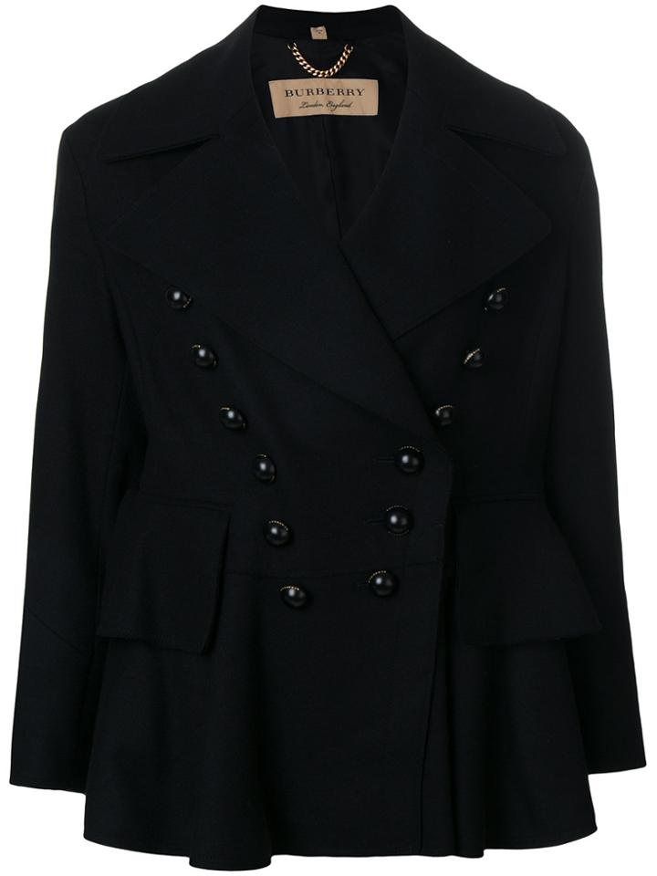 Burberry Double Breasted Jacket - Black