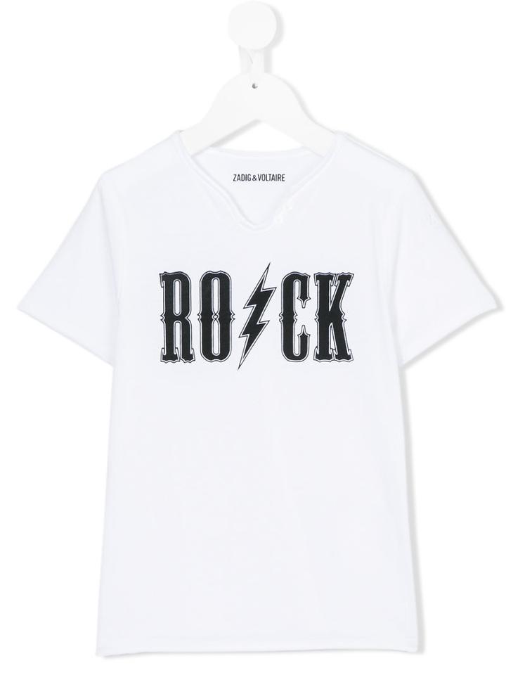 Zadig & Voltaire Kids - Rock Print T-shirt - Kids - Cotton - 4 Yrs, White
