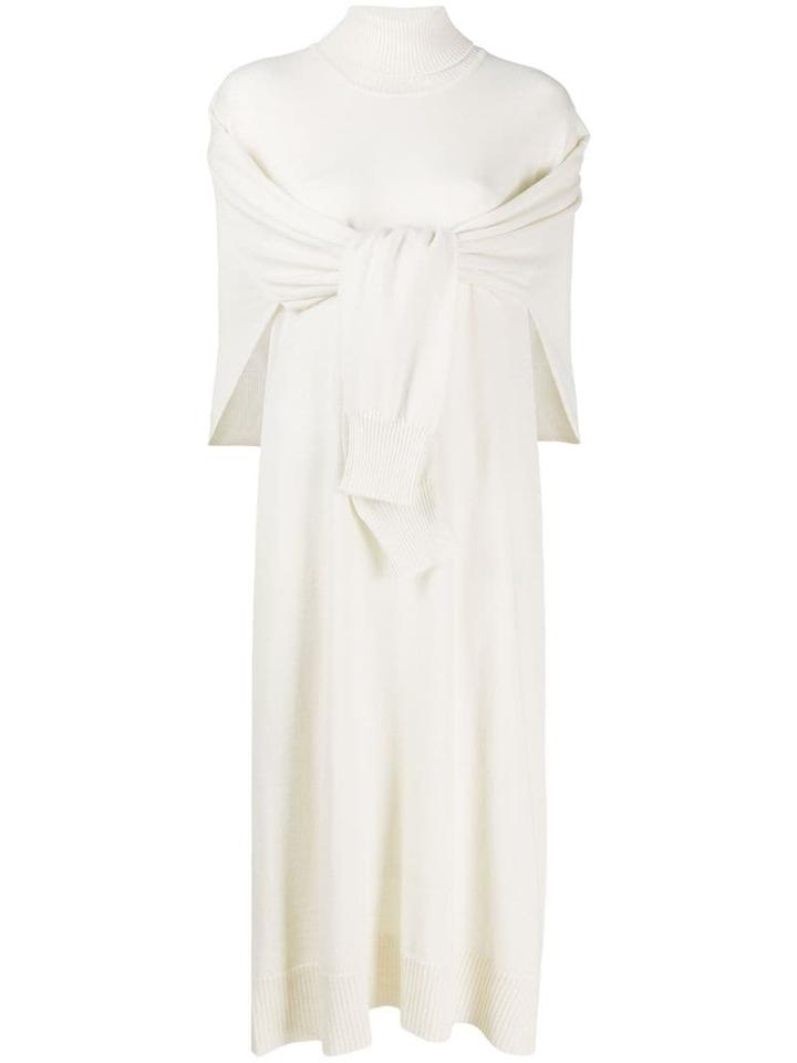 Jil Sander Front Tie Jumper Dress - Neutrals