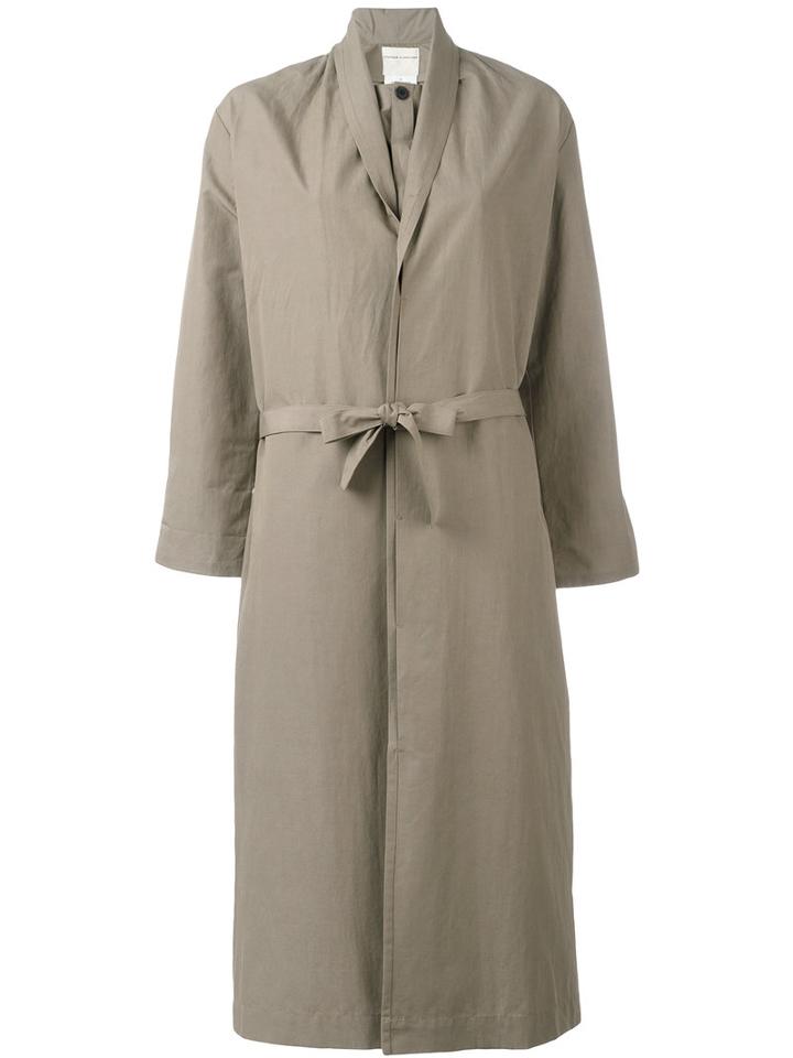 Stephan Schneider Belted Coat, Women's, Size: Large, Nude/neutrals, Cotton/linen/flax