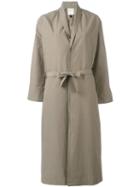 Stephan Schneider Belted Coat, Women's, Size: Large, Nude/neutrals, Cotton/linen/flax