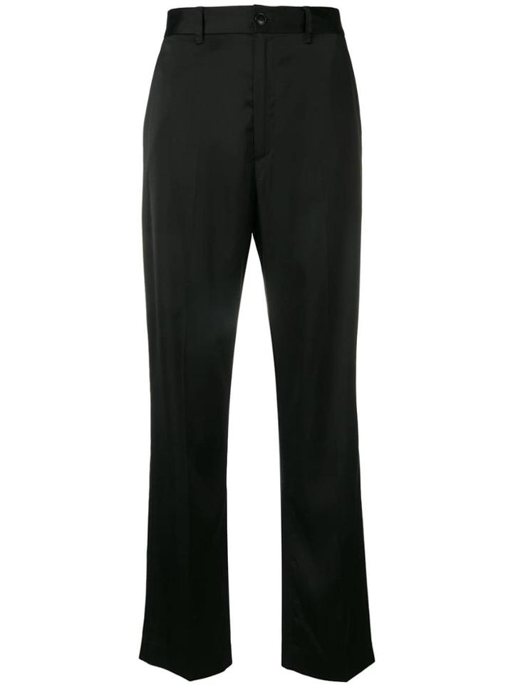 Ganni Fluid Straight Leg Trousers - Black