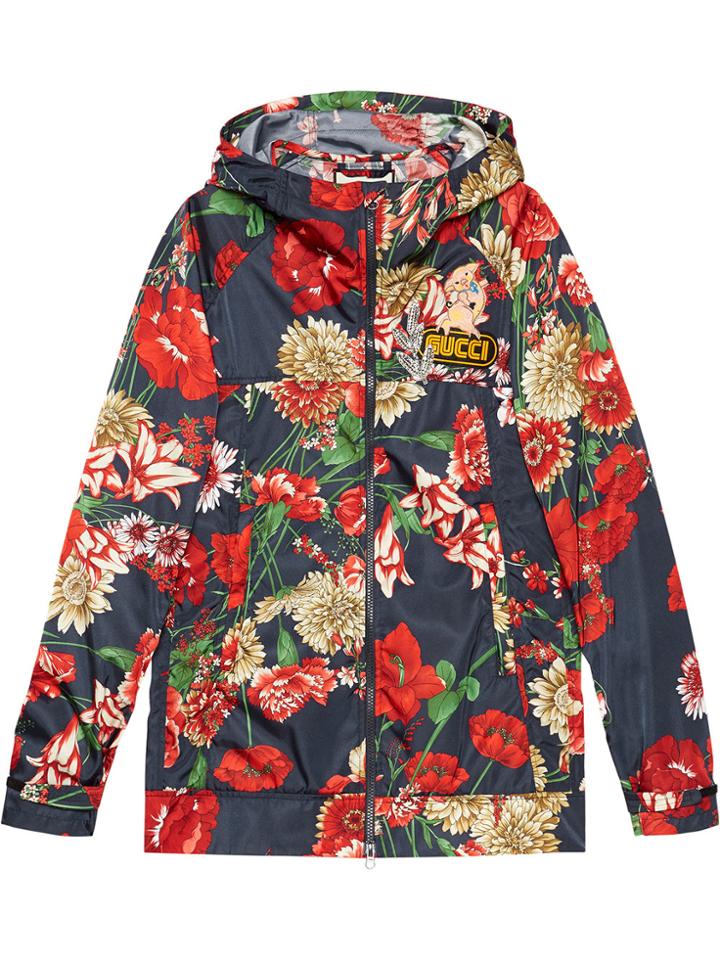 Gucci Spring Bouquet Nylon Jacket - Blue
