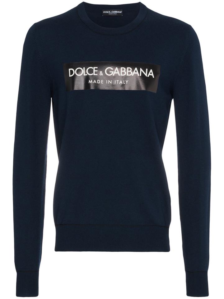 Dolce & Gabbana Crewneck Logo Sweater - Blue