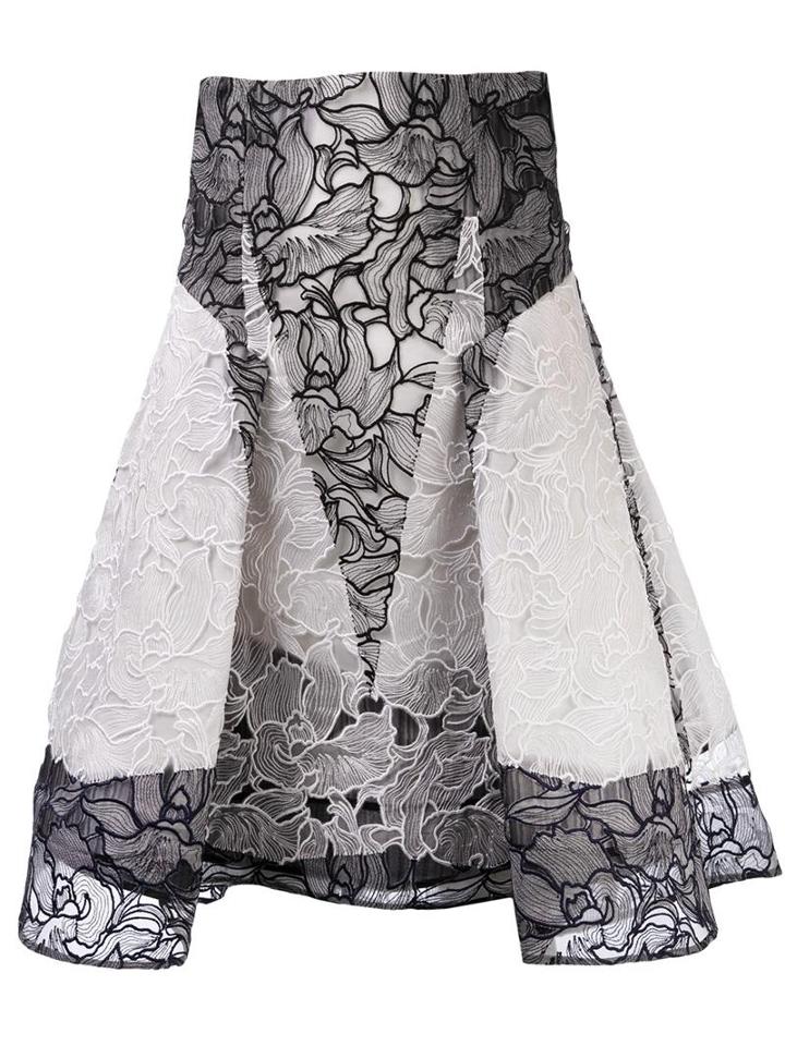 Peter Pilotto 'radial' Orchid Lace Skirt