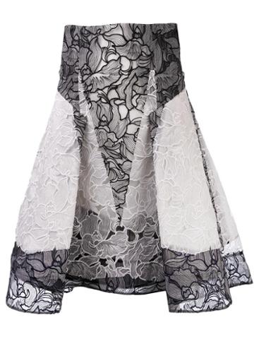 Peter Pilotto 'radial' Orchid Lace Skirt