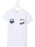 Chiara Ferragni Kids Winking Eye T-shirt - White