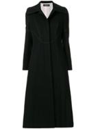 Christian Dada Wide-lapel Long Coat - Black