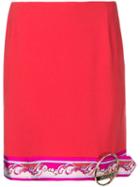 Emilio Pucci Red Contrast Hemline Mini Skirt - Pink