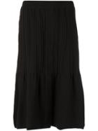 Egrey Pleated A Line Skirt, Women's, Size: Medium, Black, Viscose/acrylic/polyamide/spandex/elastane