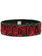 Gucci Green And Red Sequin Guccification Headband