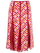 Reinaldo Lourenço Printed Skirt, Women's, Size: 36, Red, Silk