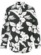 Msgm Floral Foliage Print Shirt - Black