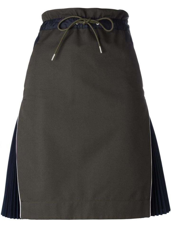 Sacai Side Pleat Skirt - Green