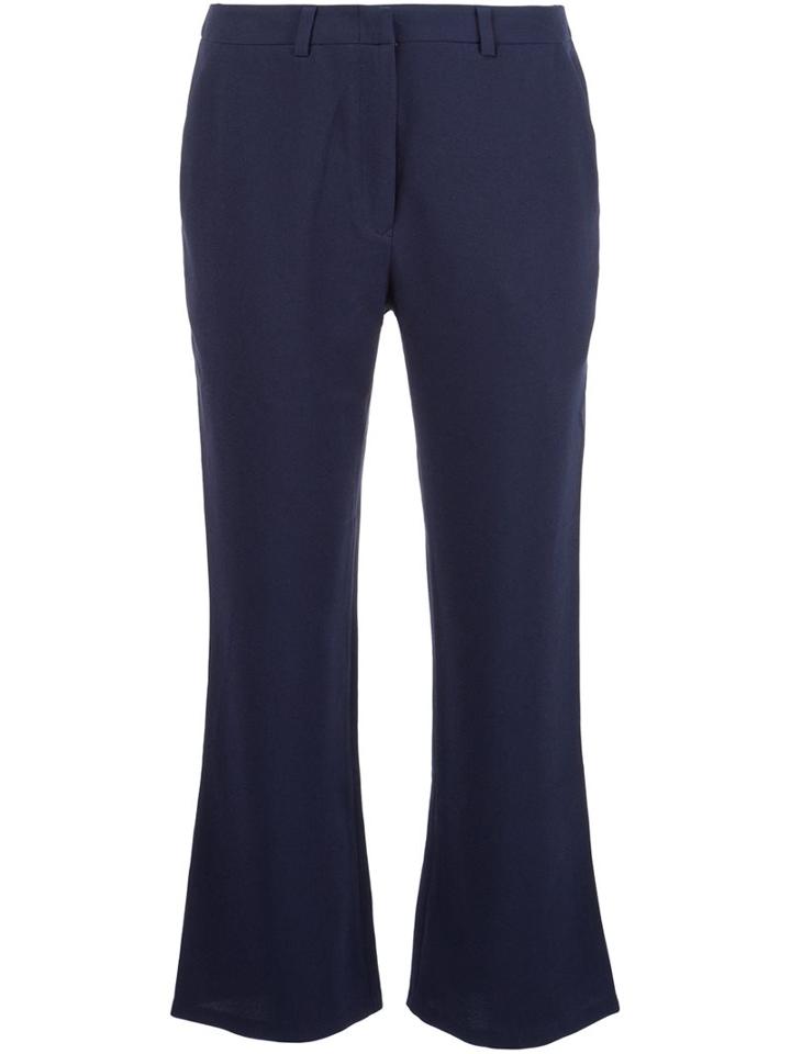 Jenni Kayne Flared Cropped Trousers, Women's, Size: 2, Blue, Acetate/polyester
