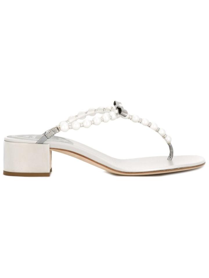 René Caovilla Bow Detail Sandals