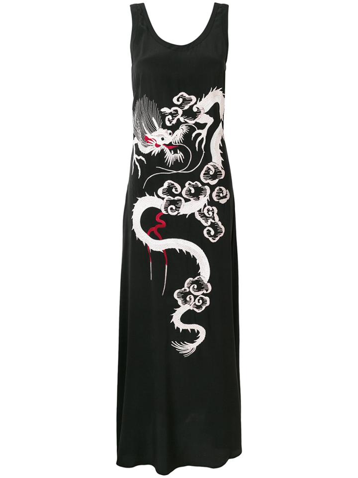P.a.r.o.s.h. Embroidered Flared Dress - Black