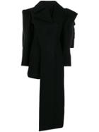 Yohji Yamamoto Asymmetric Folded Coat - Black