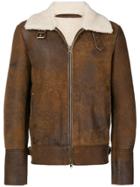 Salvatore Santoro Shearling Biker Jacket - Brown