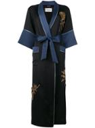 Caban Romantic Long Kimono Coat - Black