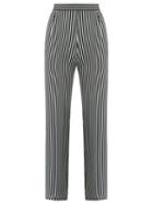 Andrea Marques Striped Trousers, Women's, Size: 38, Black, Silk