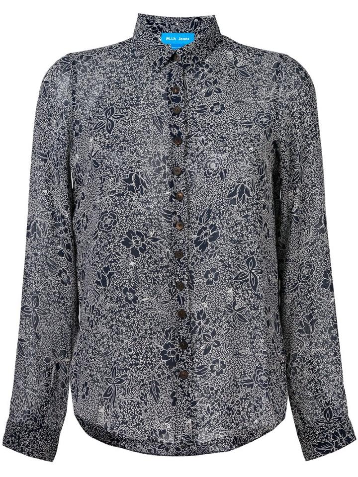 Mih Jeans 'evelyn' Floral Shirt, Women's, Size: Small, Blue, Silk