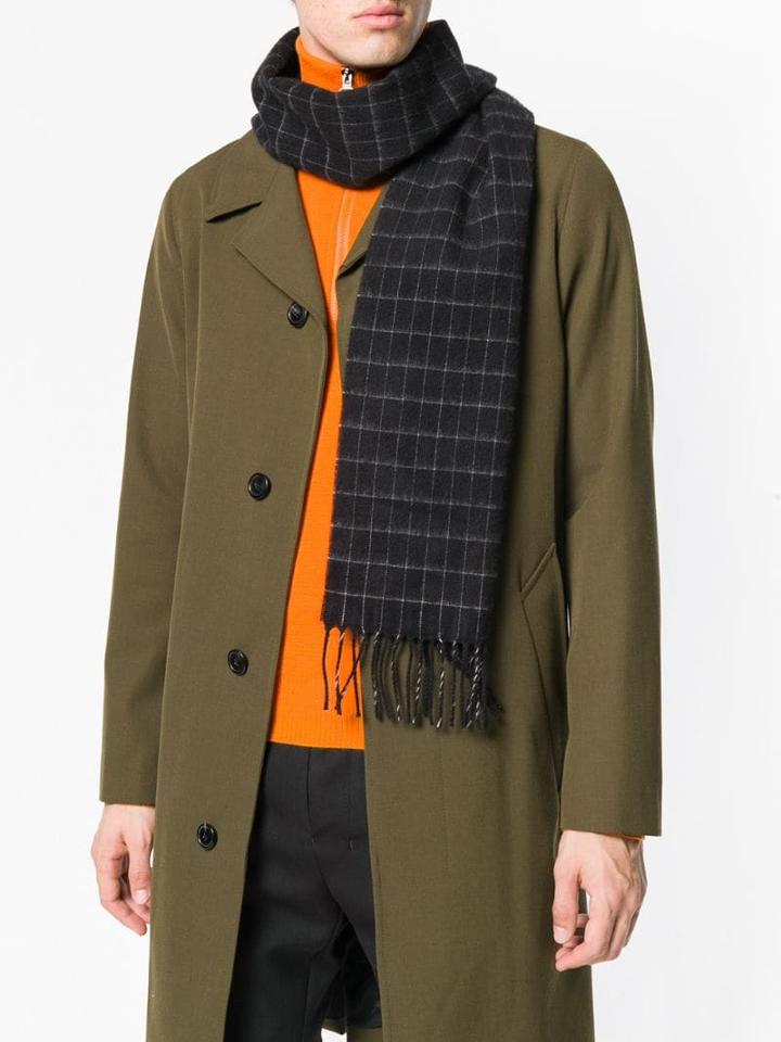 Ami Paris Window Pane Scarf - Black
