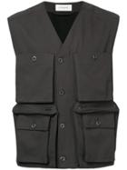 Lemaire Sleeveless Jacket With Large Pockets - Green