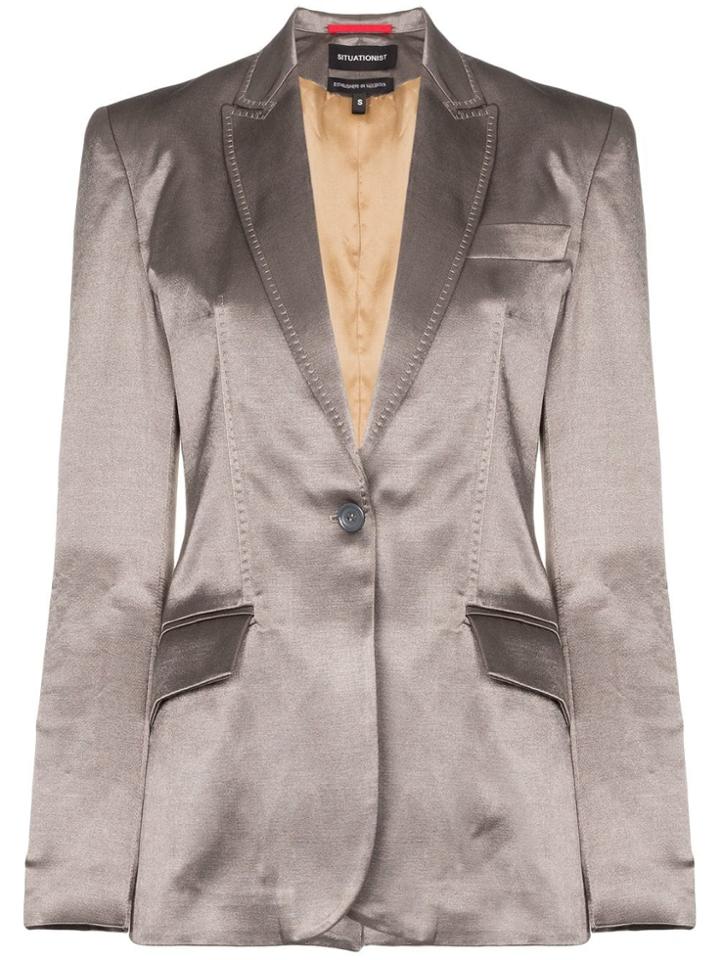 Situationist Single-breasted Blazer - Grey