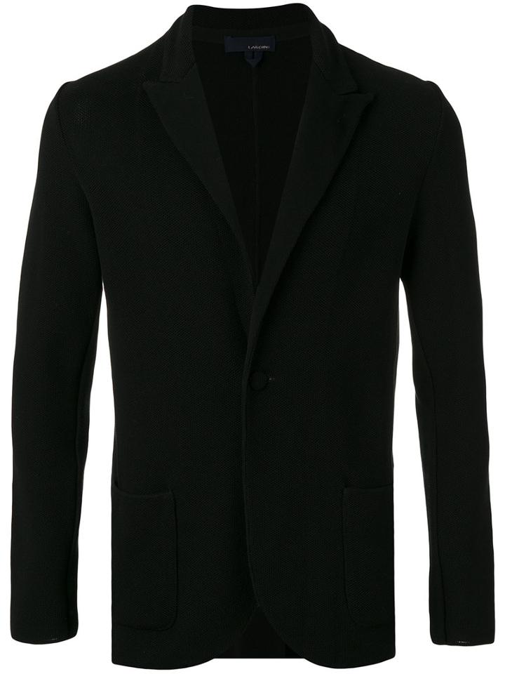 Lardini Peaked Lapel Blazer, Men's, Size: Large, Black, Cotton