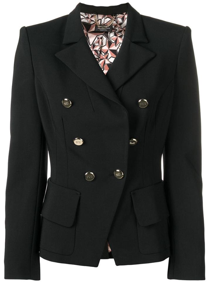 Elisabetta Franchi Double-breasted Blazer - Black