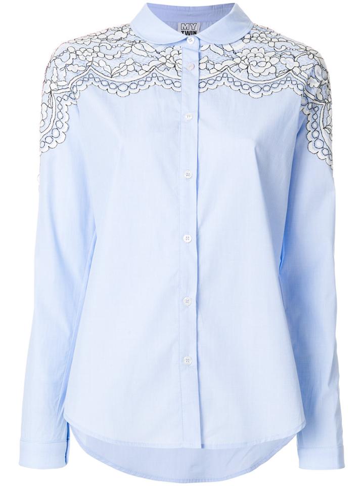Twin-set Lace-embroidered Shirt - Blue