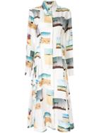Calvin Klein 205w39nyc All Over Print Shirt Dress - White