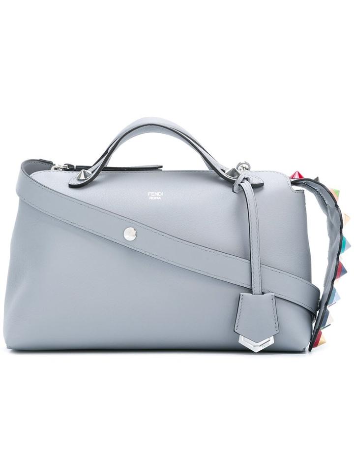 Fendi Stud Embellished By The Way Tote, Women's, Grey, Calf Leather