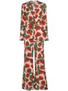 Adriana Degreas Fiore Floral Deep V-neck Jumpsuit - Pink