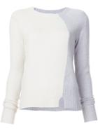 Derek Lam Colour Block Sweater, Women's, Size: Xs, Nude/neutrals, Cashmere/merino