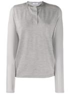 Fabiana Filippi Henley Panelled T-shirt - Grey