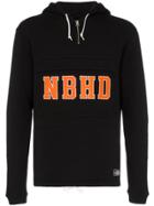 Neighborhood Logo Embroidered Hooded Cotton Jumper - Black