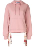 Sjyp Scarf Detailed Hoodie - Pink