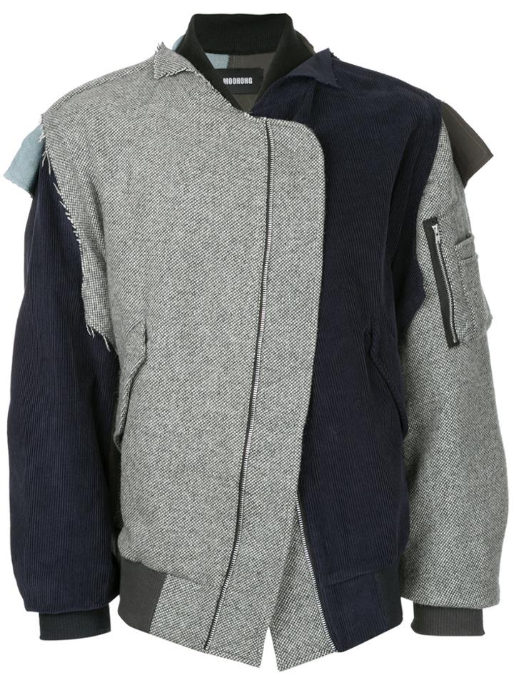 Moohong Asymmetric Bomber Jacket - Grey