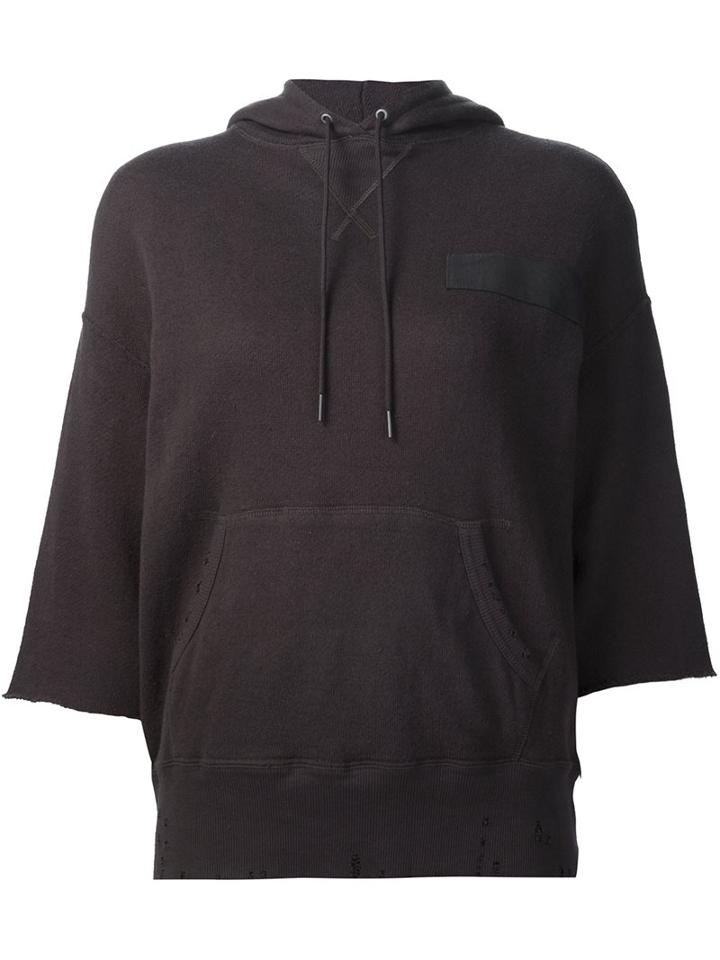 R13 Cropped Hoodie, Women's, Size: Xs, Green, Cotton