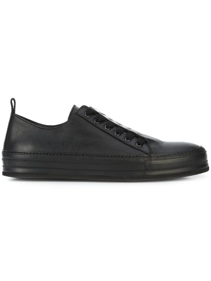 Ann Demeulemeester Leather Top Sneakers - Black