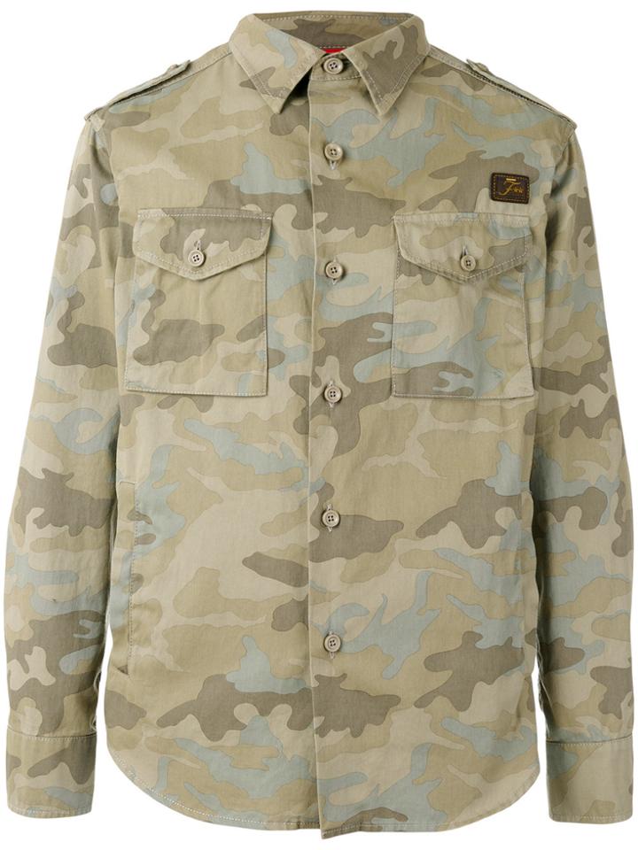 Fay Camouflage Print Jacket - Green