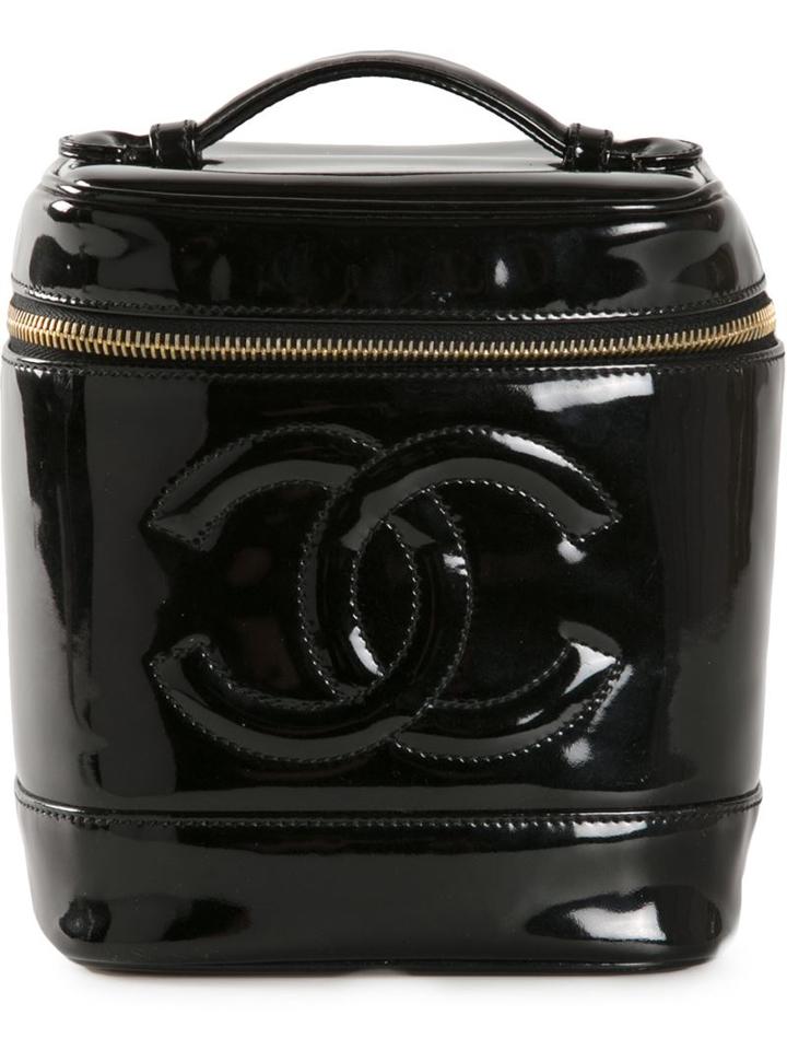 Chanel Vintage Logo Embossed Cosmetic Bag