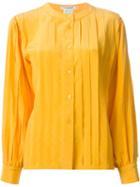 Guy Laroche Vintage Pleated Shirt, Women's, Size: 36, Yellow/orange