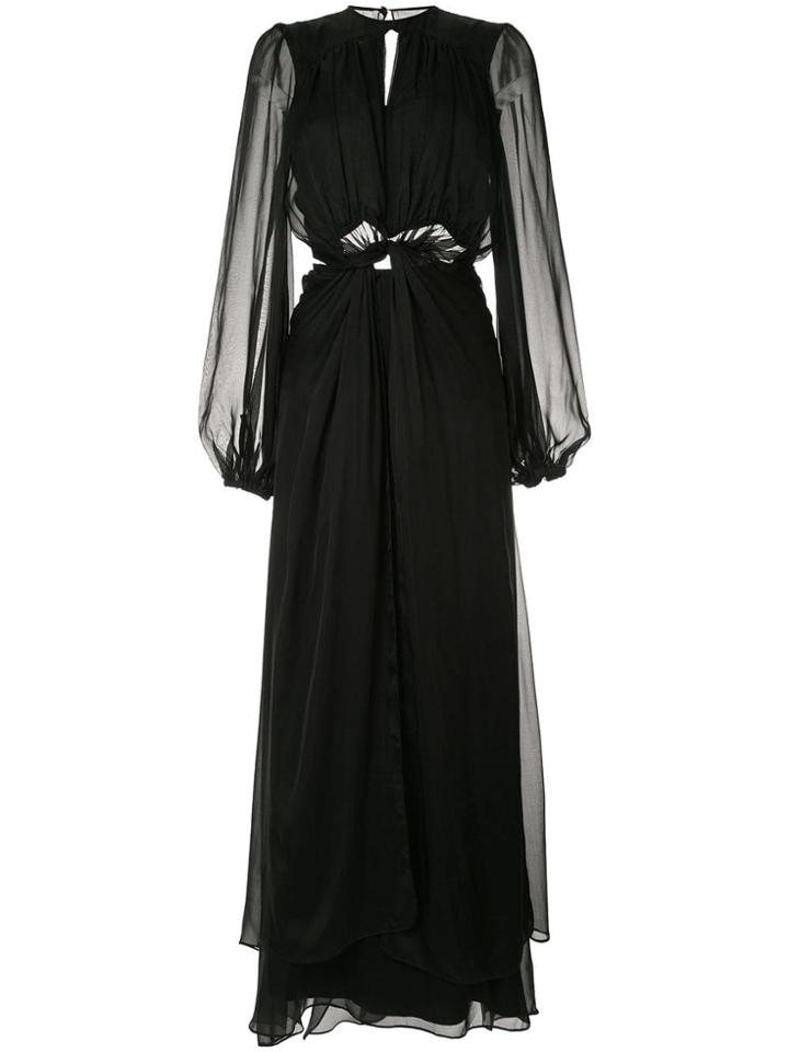 Temperley London Front Knot Evening Dress - Black